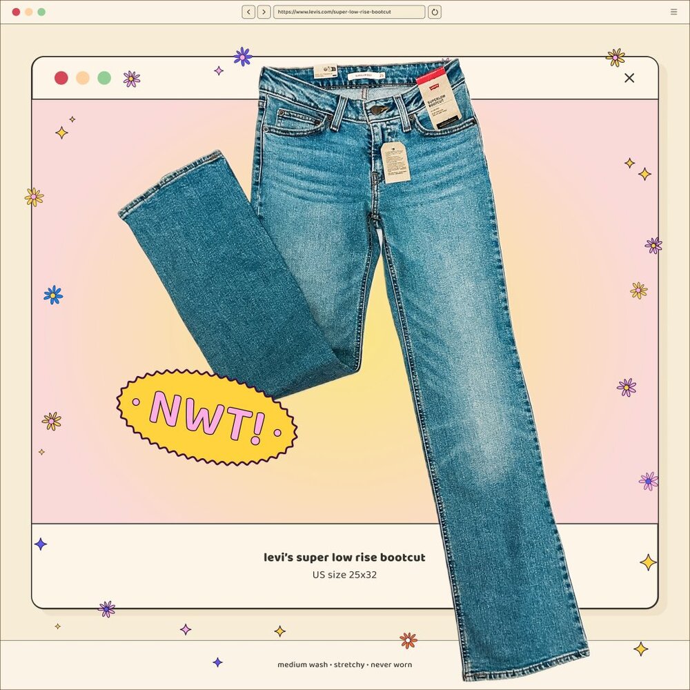 Levi's Superlow Rise Bootcut Jeans Size 25x32